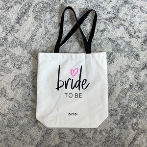 Miss to Mrs “Bride To Be” White Canvas Tote Bag